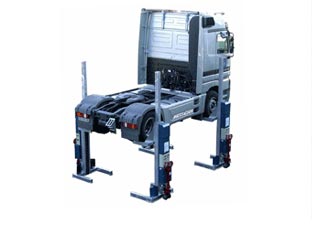 truck on stands